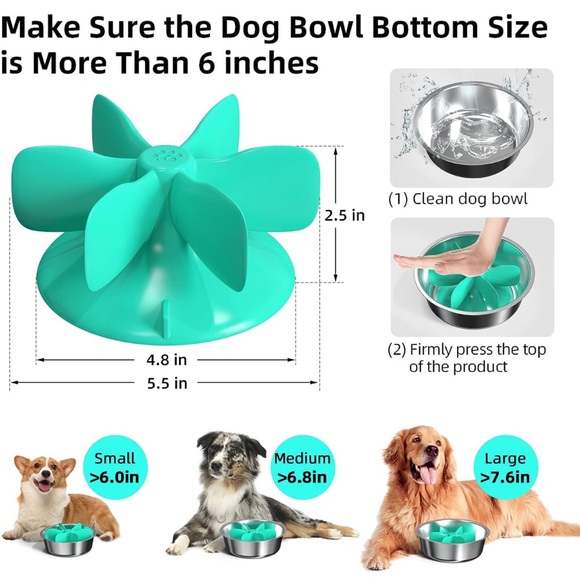 Slow Feeder Insert w/Strong Suction Cup for Dogs - Picture 5 of 11